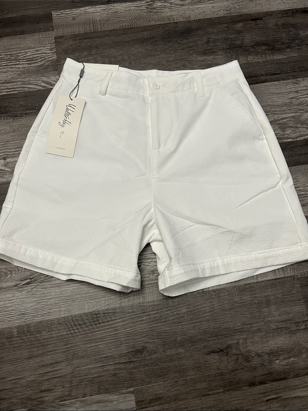 Walter Hagen Crisp White Textured Traditional Shorts
